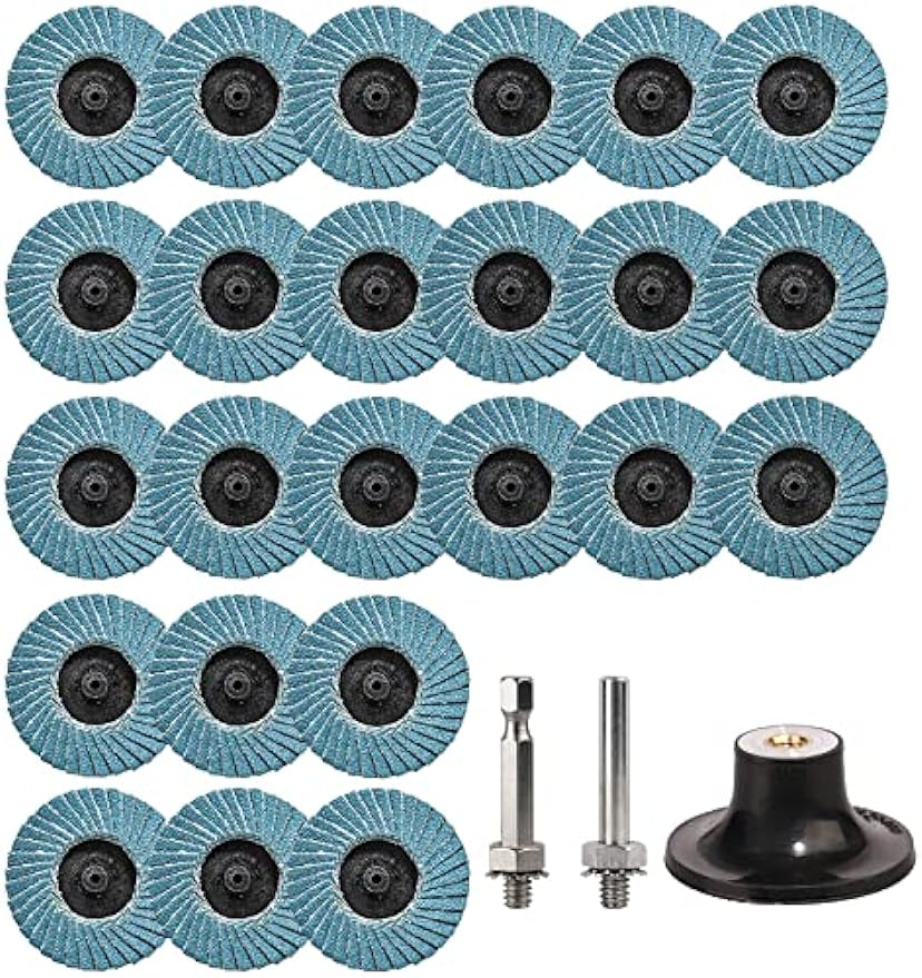 STEBRUAM 2 Zoll/50mm Fächerscheiben 27 Stück Schleifscheibe Körnung 40/60/80/120 Grinder Scheiben Schleifscheiben zum Polieren Entgrate