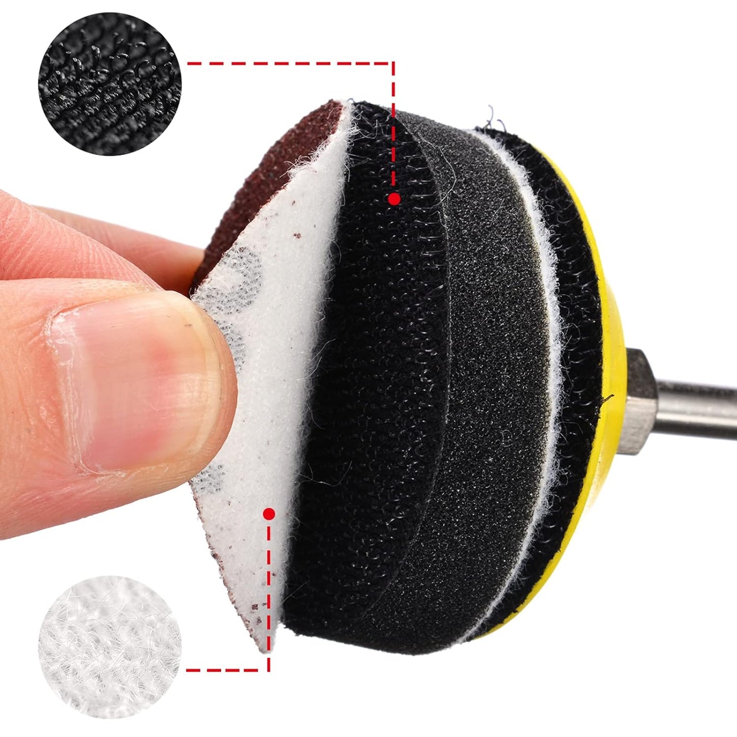 STEBRUAM 140 Stück Schleifpapier Klett 50mm 2 Zoll Körnung 60 80 100 120 180 240 320 400 600 800 1000 1200 2000 3000 mit 1 Stück Schleifscheiben Pad Kit Polierpad Adapter