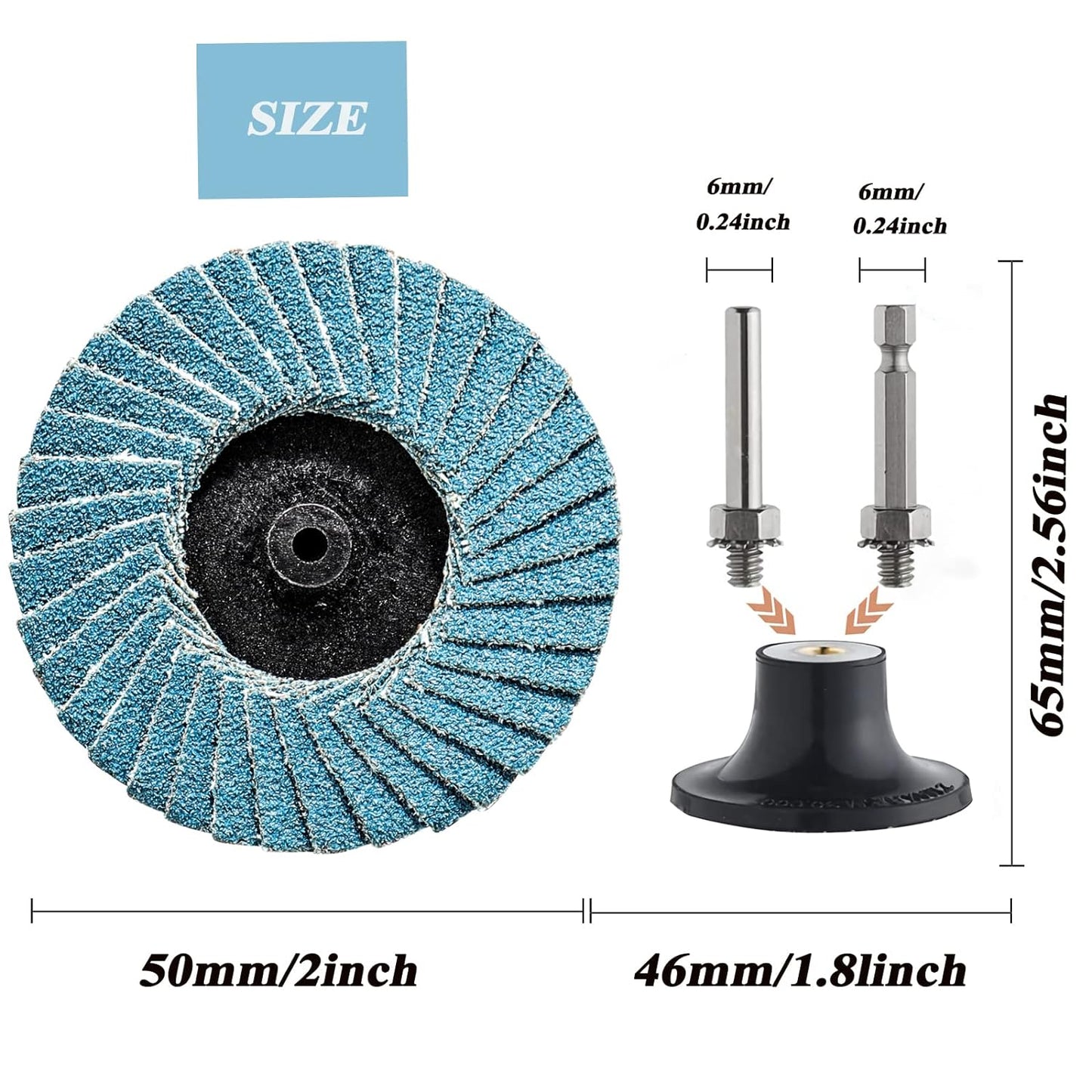 STEBRUAM 2 Zoll/50mm Fächerscheiben 27 Stück Schleifscheibe Körnung 40/60/80/120 Grinder Scheiben Schleifscheiben zum Polieren Entgrate