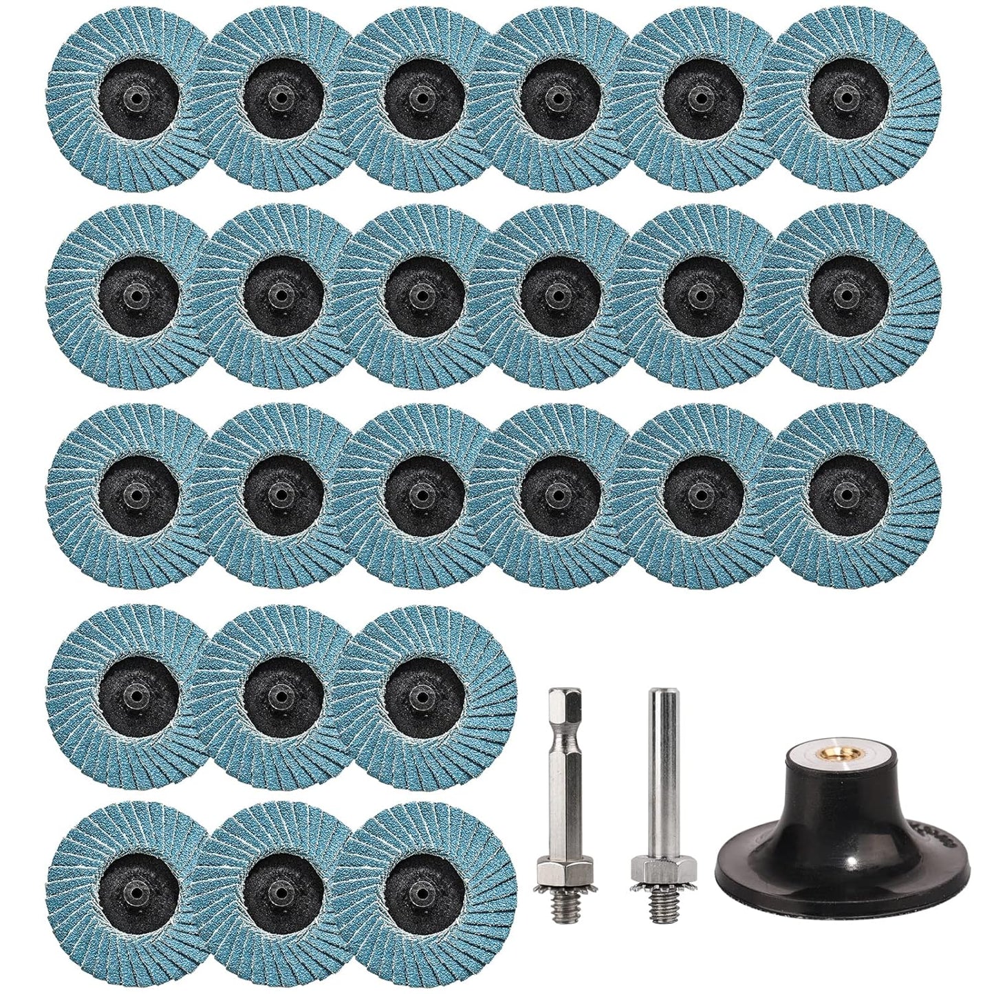STEBRUAM 2 Zoll/50mm Fächerscheiben 27 Stück Schleifscheibe Körnung 40/60/80/120 Grinder Scheiben Schleifscheiben zum Polieren Entgrate